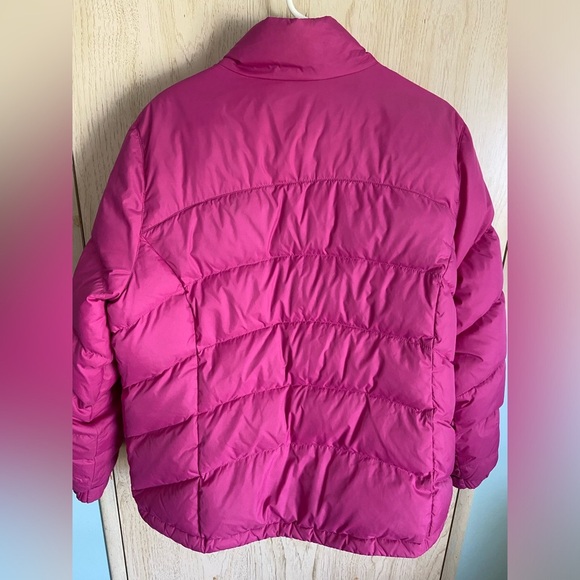 L.L. Bean Goose Down Puffer Jacket PINK Berry Full Zip Sz XL - Picture 6 of 14
